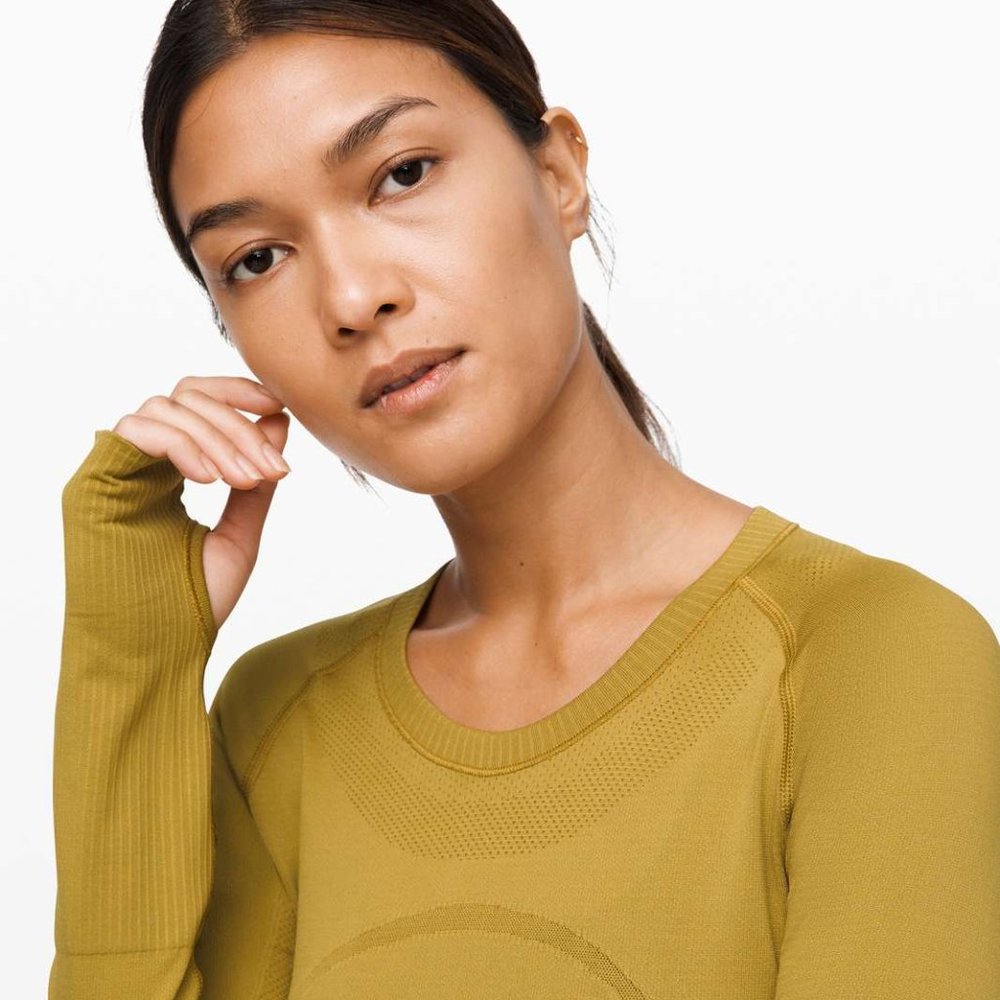 lululemon swiftly tech Long Sleeve Tee in Olive Green